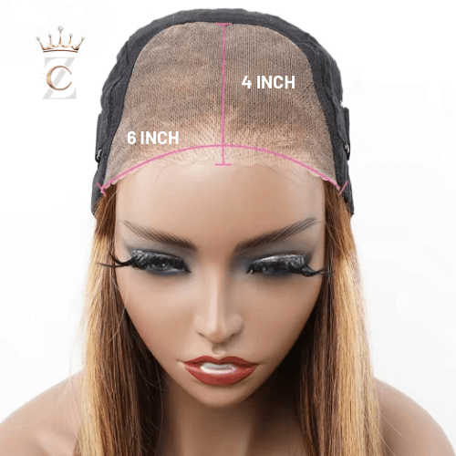 TANIA - Peruca de Cabelo Humano Brasileiro sem cola, com mechas lisas, 6x4 HD,  Pre plucked