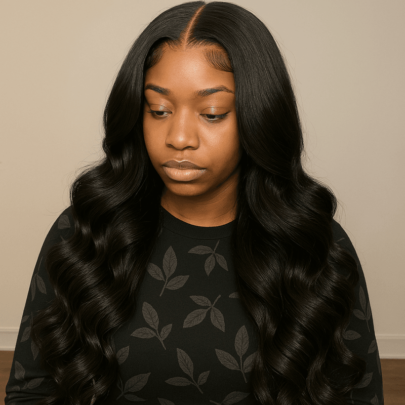 MARISA - Perucas de fechamento HD Lace 7x7, 34 polegadas, cabelo Remy ondulado, 6x6 HD, cabelo humano, Pre Plucked, sem cola
