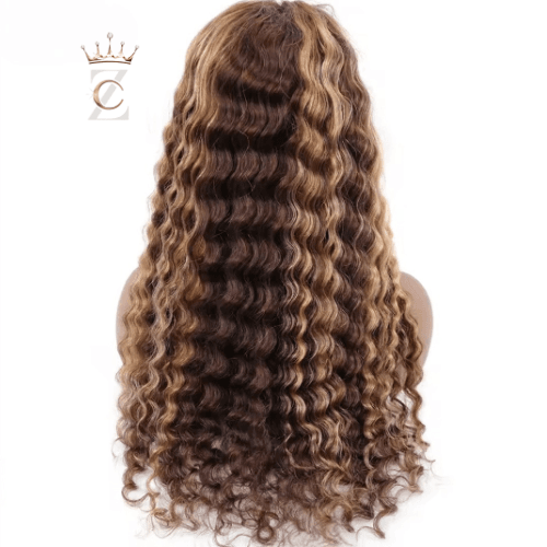 ARIANA - Peruca sem cola, Pronta para Usar, com mechas ombré, deep wave mongol, HD Lace 6x4, Cabelo Humano Pre Plucked