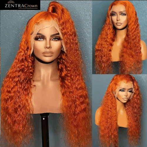 MAYA
Peruca de renda frontal ruiva laranja, cabelo humano, Deep Wave