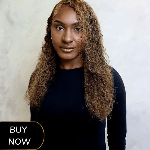 ARIANA - Peruca sem cola, Pronta para Usar, com mechas ombré, deep wave mongol, HD Lace 6x4, Cabelo Humano Pre Plucked