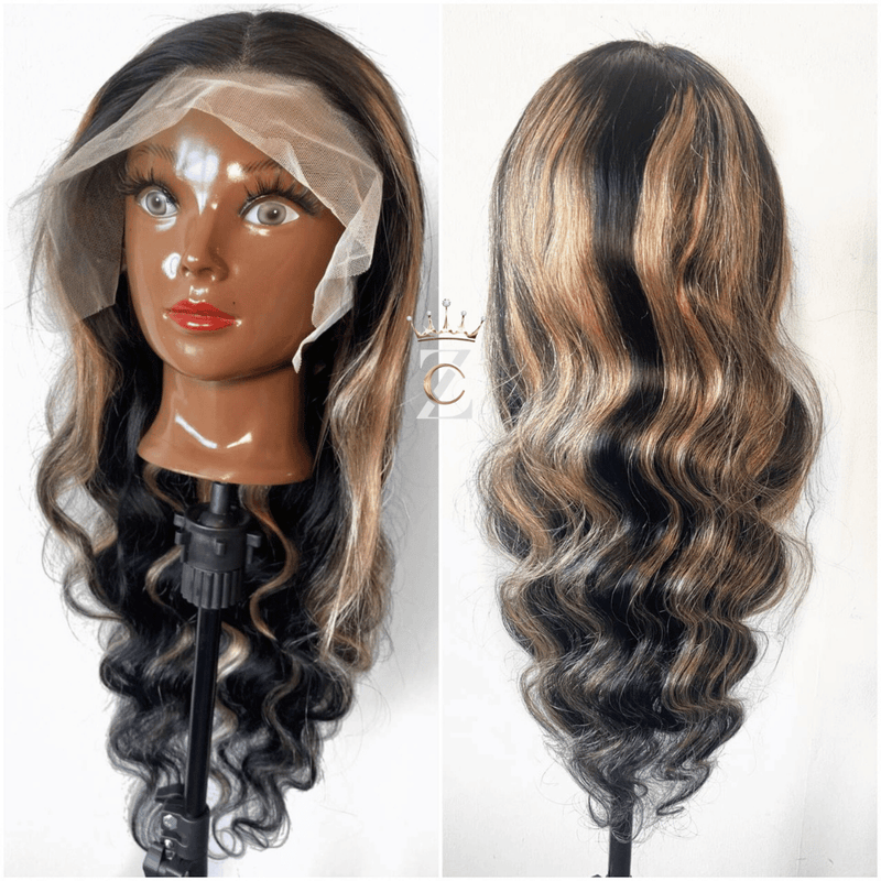 KARINA- 12A Blonde Highlight Wig Human Hair 13X4 13x6 Body Wave wig