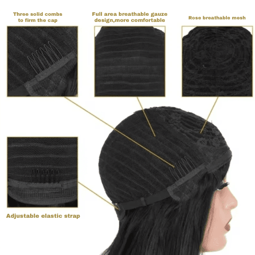 NAMIKO - Peruca de Cabelo Humano pré-cortada, pré-descolorida, 7x5, com ondas soltas e franja, sem cola, Pre Plucked, com Lace frontal
