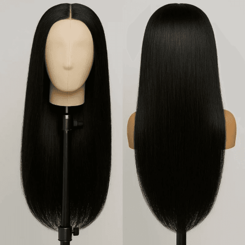 Cabelo rosa em camadas, corte de cabelo reto, peruca de Lace frontal, fibra sintética térmica