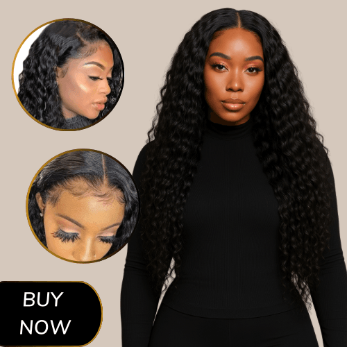 Shantel - Peruca Brasileira Humana Deep Wave, pré-descolorida, 13x4, Lace, 6x4, HD, sem cola, Pre Plucked, Pronta para usar